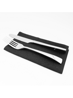 SERVILLETA 1/8 AIRLAID 40 X 40 NEGRA