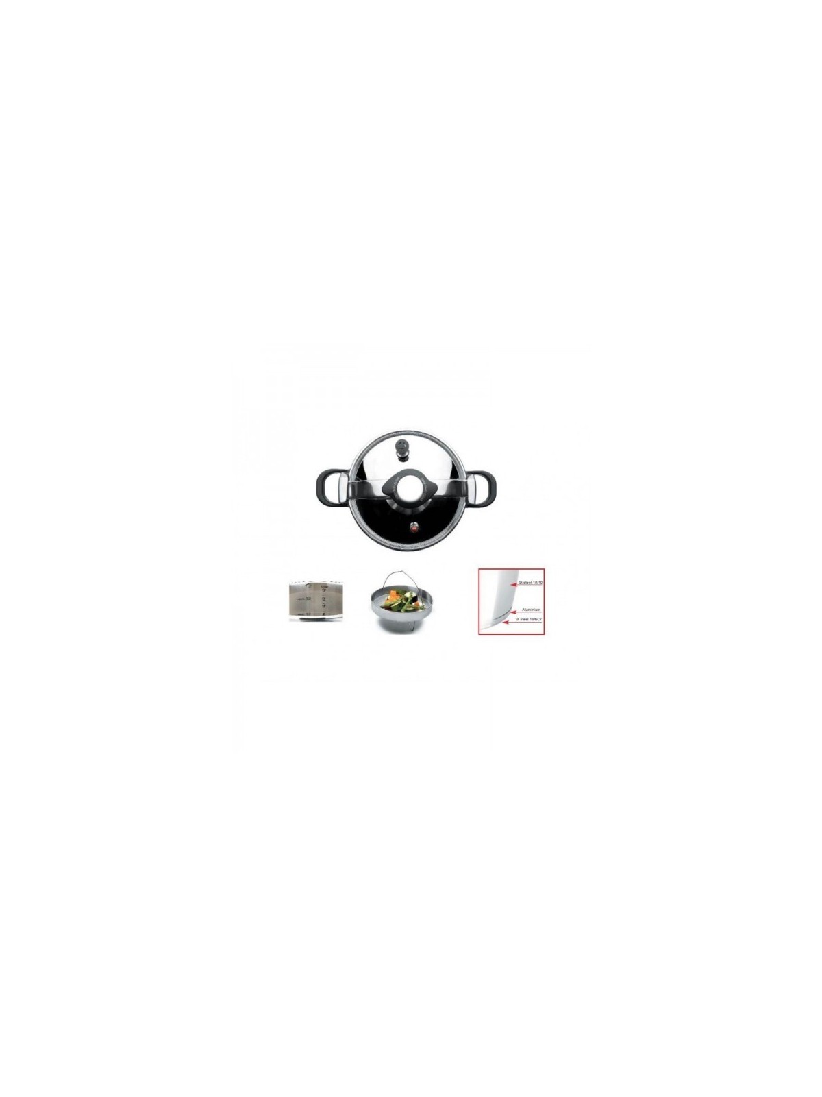 OLLA PRESIÓN INOX LACOR 12 L.