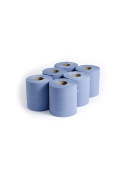 PACK 6 ROLLOS CHEMINE 2 CAPAS GOFRADO AZUL