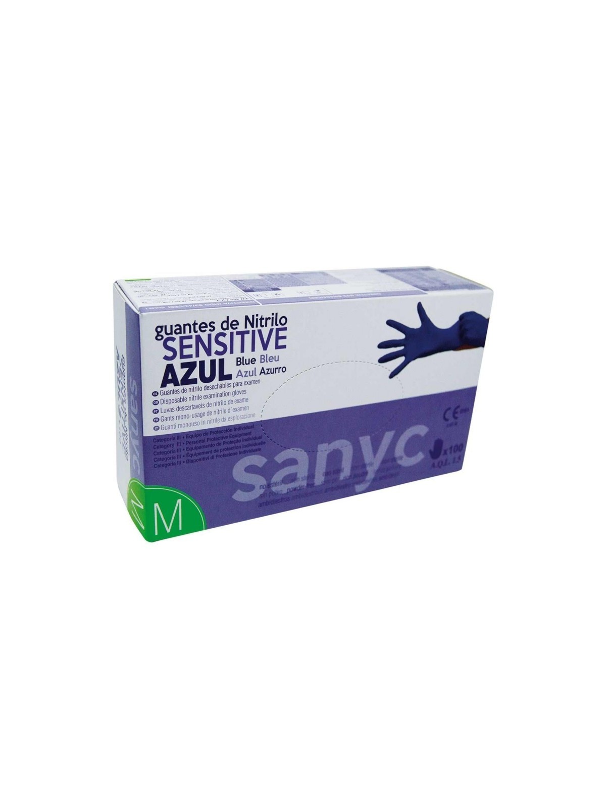 Guantes de Nitrilo Azul Sanyc - Productos Hosteleros