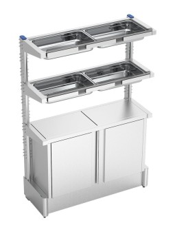Estantería con armario para botellas de zumo 117x45x170cm