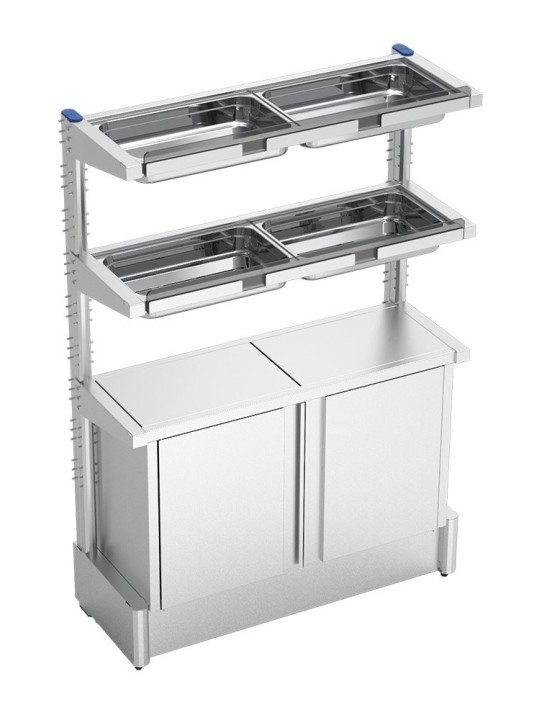Estantería con armario para botellas de zumo 117x45x170cm
