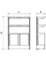 Estantería con armario para botellas de zumo 117x45x170cm