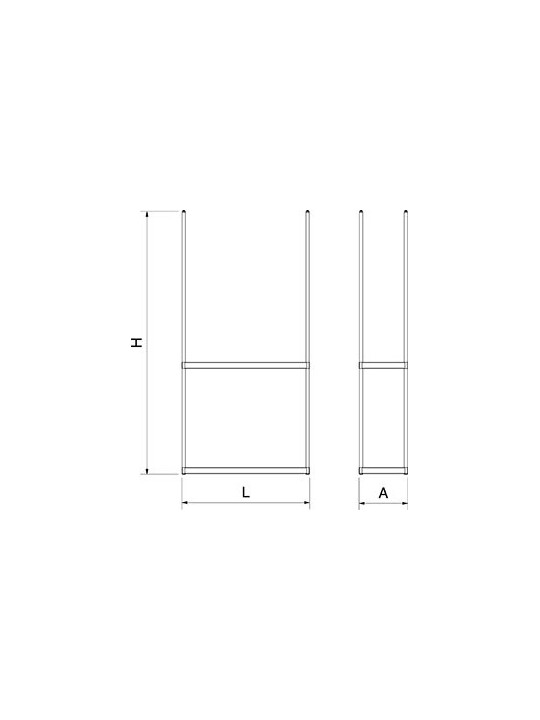 Estantería inox suspendida 99x39x200cm