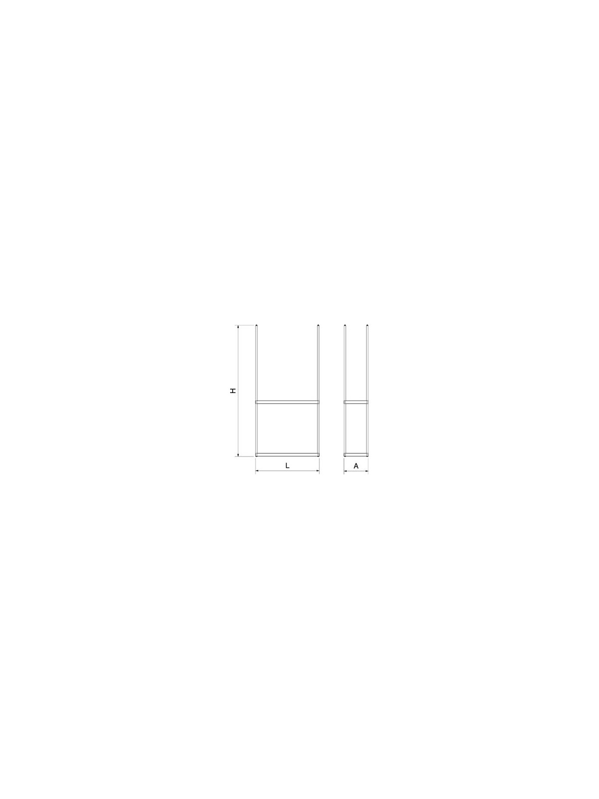 Estantería inox suspendida 99x39x200cm