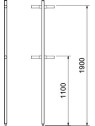Columna para tubo esquina 4x4x190cm