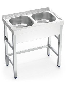Fregadero con soporte 2C 80x50x85cm