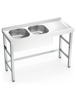 Fregadero con soporte 2C,ED 120x50x85cm