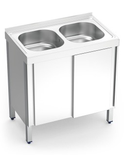 Fregadero c/ptas.correderas 2C 80x50x85cm