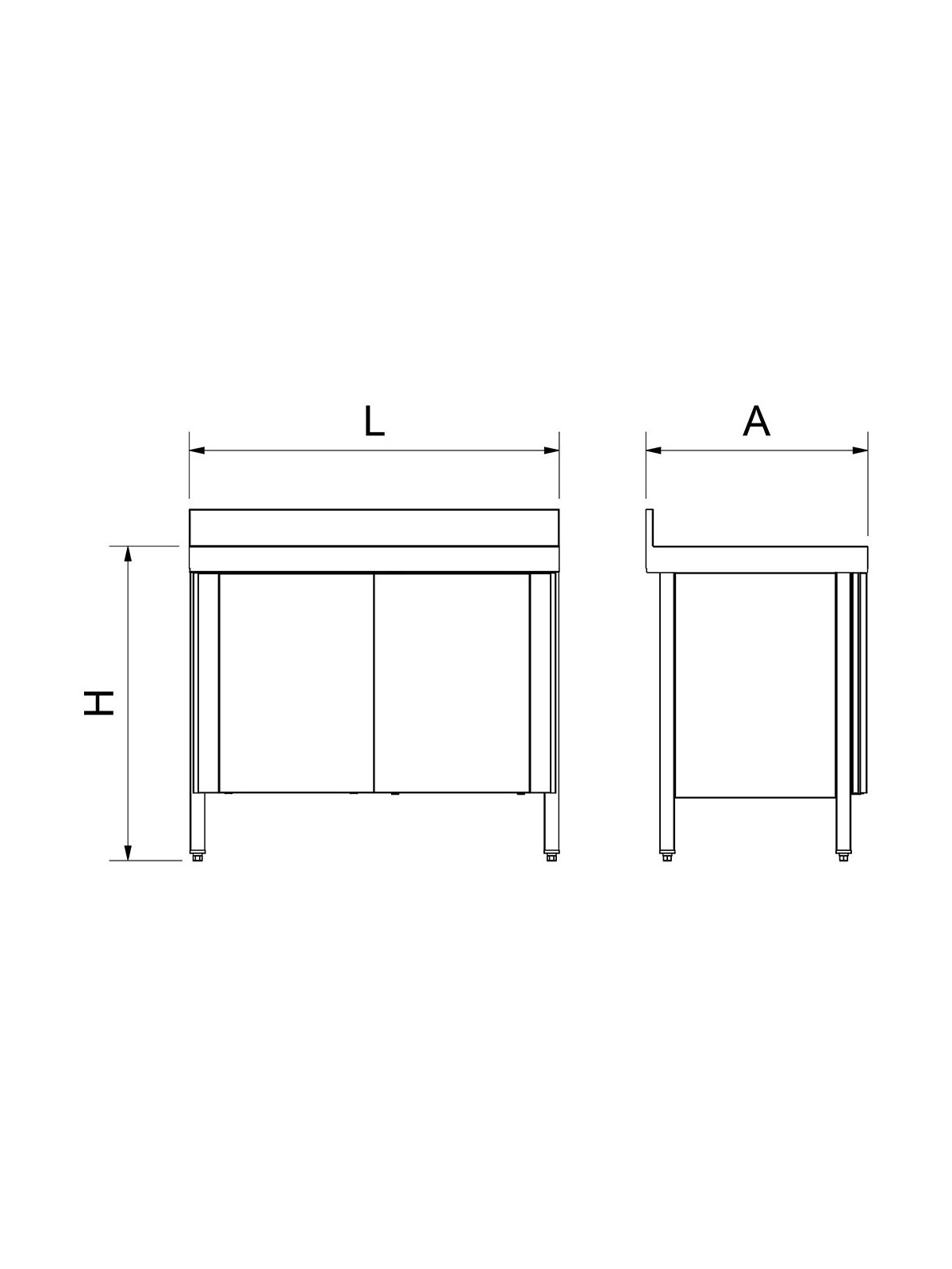 Fregadero c/ptas.correderas 1C,ED 80x50x85cm