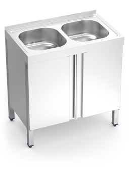 Fregadero c/ptas.abatibles 2C 80x50x85cm