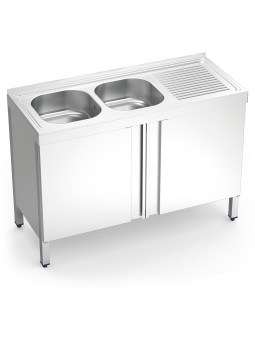 Fregadero c/ptas.abatibles 2C,ED 120x50x85cm
