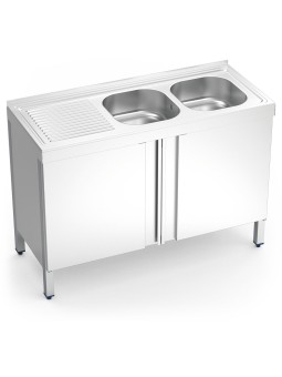 Fregadero c/ptas.abatibles 2C,EI 120x50x85cm