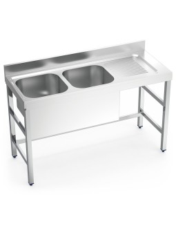 Fregadero con soporte 2C,ED 140x55x85cm