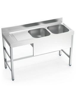 Fregadero con soporte 2C,EI 140x55x85cm