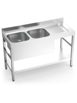 Fregadero c/soporte c/entre.2C,ED 140x55x85cm