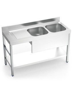 Fregadero c/soporte c/entre.2C,EI 140x55x85cm