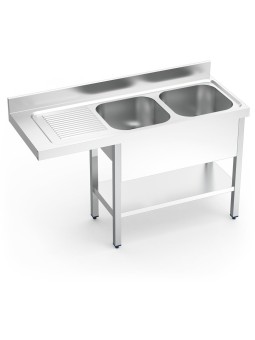 Fregadero para lavavasos 2C,EI 140x55x85cm