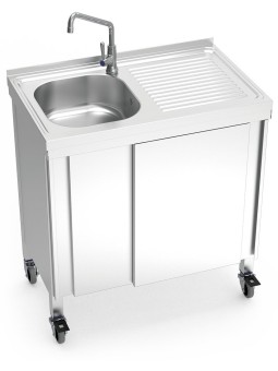 Fregadero portátil automático agua fría 80x50x86cm