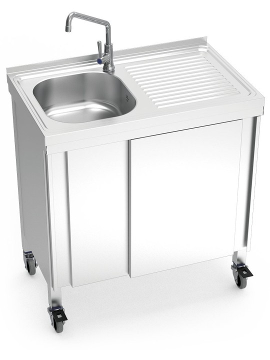 Fregadero portátil automático agua fría 80x50x86cm