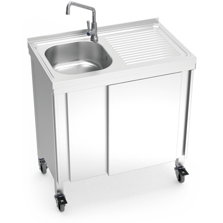 Fregadero portátil automático agua fría 80x50x86cm