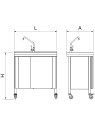 Fregadero portátil automático agua fría 80x50x86cm