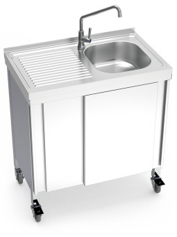 Fregadero portátil automático agua fría 80x50x86cm