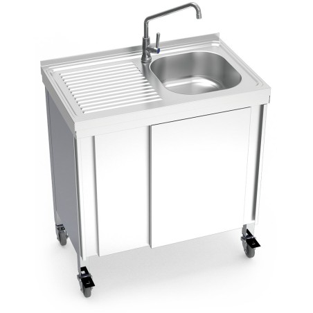 Fregadero portátil automático agua fría 80x50x86cm