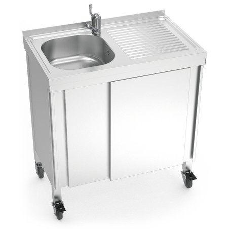 Fregadero portátil automático agua fría y caliente 80x50x86cm