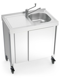 Fregadero portátil automático agua fría y caliente 80x50x86cm