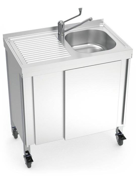 Fregadero portátil automático agua fría y caliente 80x50x86cm