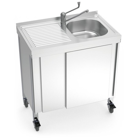 Fregadero portátil automático agua fría y caliente 80x50x86cm