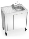Fregadero portátil automático agua fría y caliente 80x50x86cm