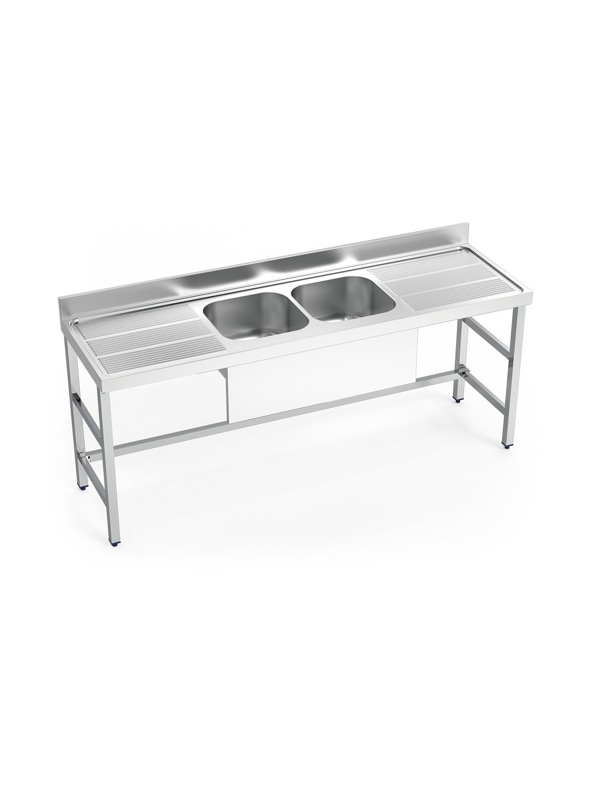 Fregadero con soporte 2C,2E 200x60x85cm