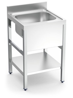 Fregadero c/soporte c/entre.1C 60x60x85cm