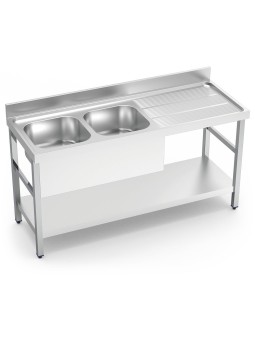 Fregadero c/soporte c/entre.2C,ED 140x60x85cm