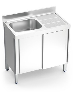 Fregadero c/ptas.correderas 1C,ED 100x60x85cm