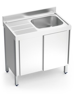 Fregadero c/ptas.correderas 1C,EI 100x60x85cm