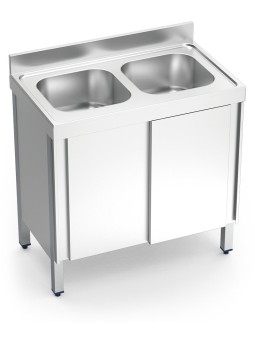 Fregadero c/ptas.correderas 2C 100x60x85cm