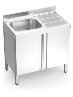 Fregadero c/ptas.abatibles 1C,ED 100x60x85cm