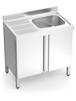 Fregadero c/ptas.abatibles 1C,EI 100x60x85cm