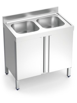 Fregadero c/ptas.abatibles 2C 100x60x85cm