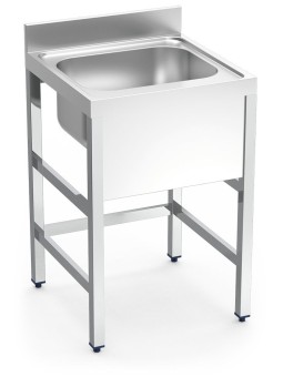 Fregadero con soporte 1C 70x70x85cm