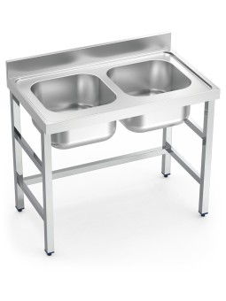 Fregadero con soporte 2C 100x70x85cm