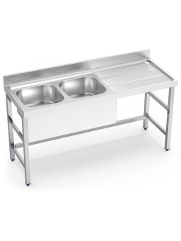Fregadero con soporte 2C,ED 140x70x85cm