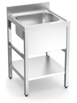 Fregadero c/soporte c/entre.1C 70x70x85cm