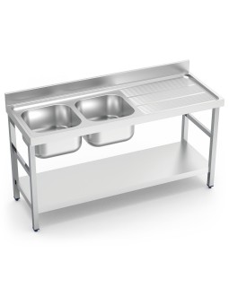 Fregadero c/soporte c/entre.2C,ED 140x70x85cm