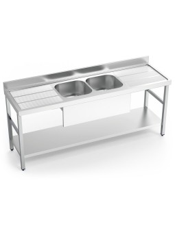 Fregadero c/soporte c/entre.2C,2E 200x70x85cm