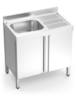 Fregadero c/ptas.abatibles 1C,ED 100x70x85cm
