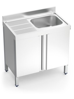 Fregadero c/ptas.abatibles 1C,EI 100x70x85cm
